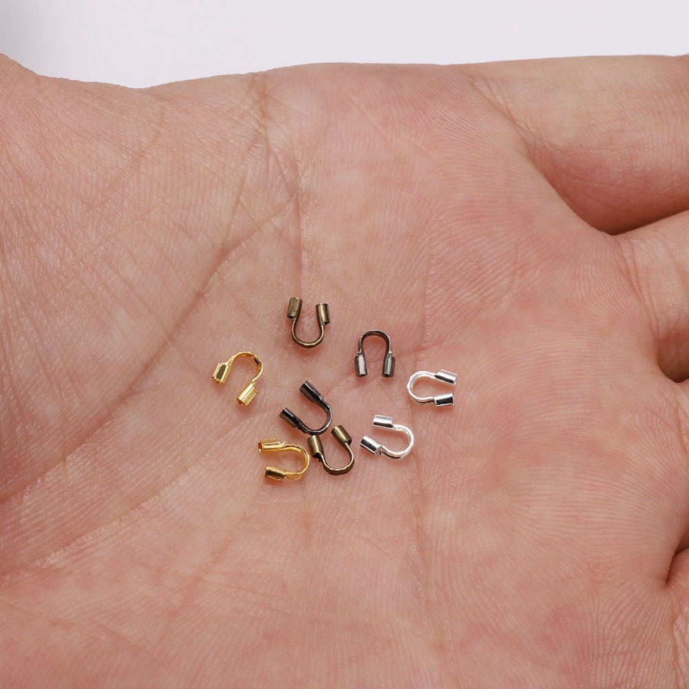 100pcs / Lot Pelindung Kawat Bentuk U Ukuran 4.5x4mm Untuk Membuat Perhiasan