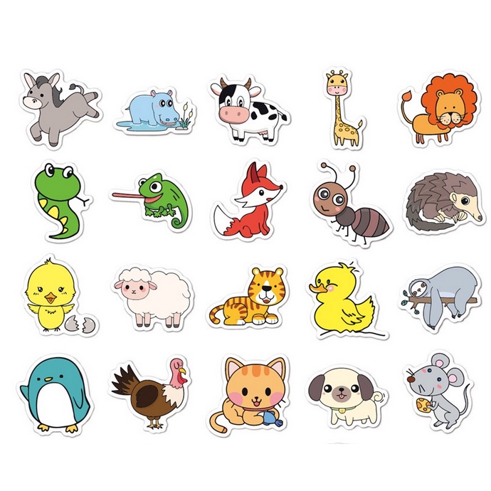 A140 STICKER 10PCS (FOREST ZOO) anti air notebook scrapbook label tempel motif kartun superhero super hero unik lucu atk alat tulis kantor murah viral termurah kartun komputer leptop handphone hp smartphone koper laptop tembok kulkas disney anime