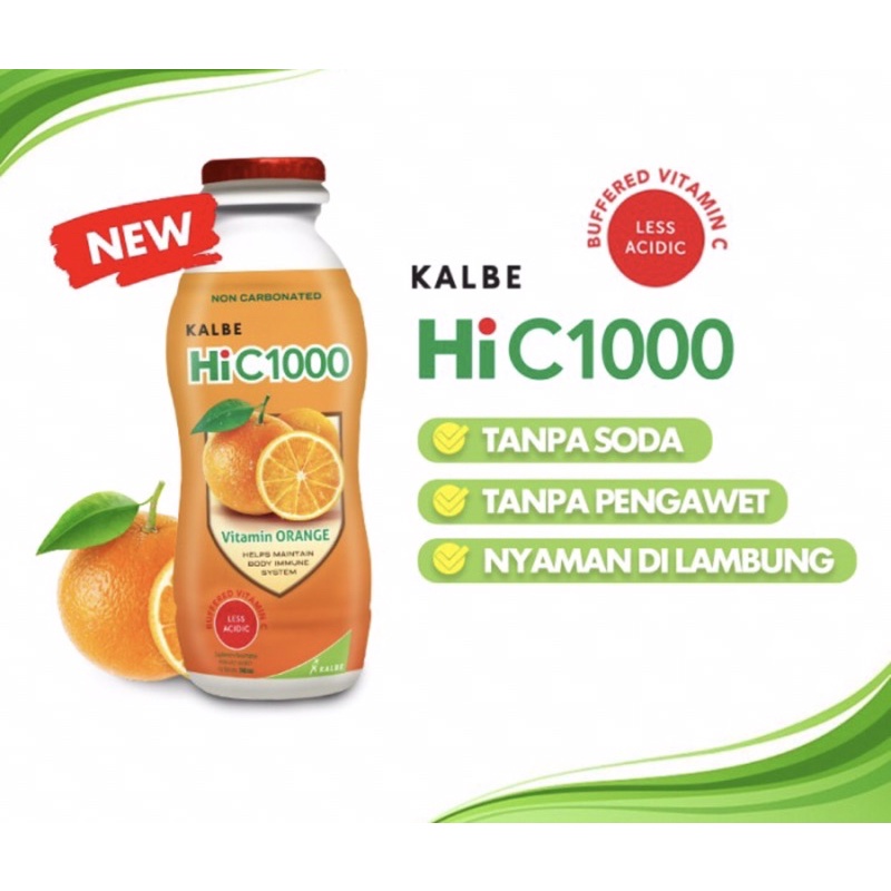 HiC1000 botol 140 ml orange &amp; lemon ( vitamin C 1000 siap minum jaga daya tahan tubuh )