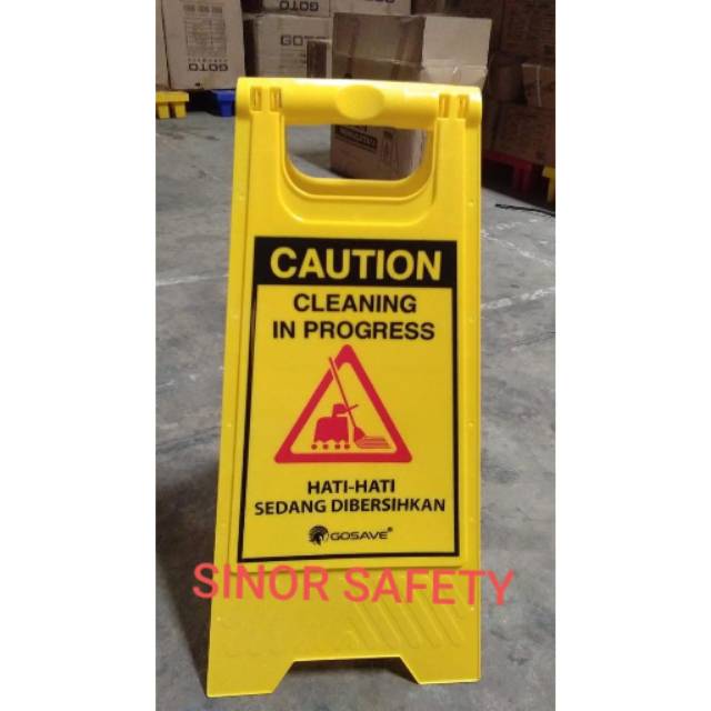 Papan Peringatan Lantai Licin Basah Caution Wet Floor Sign