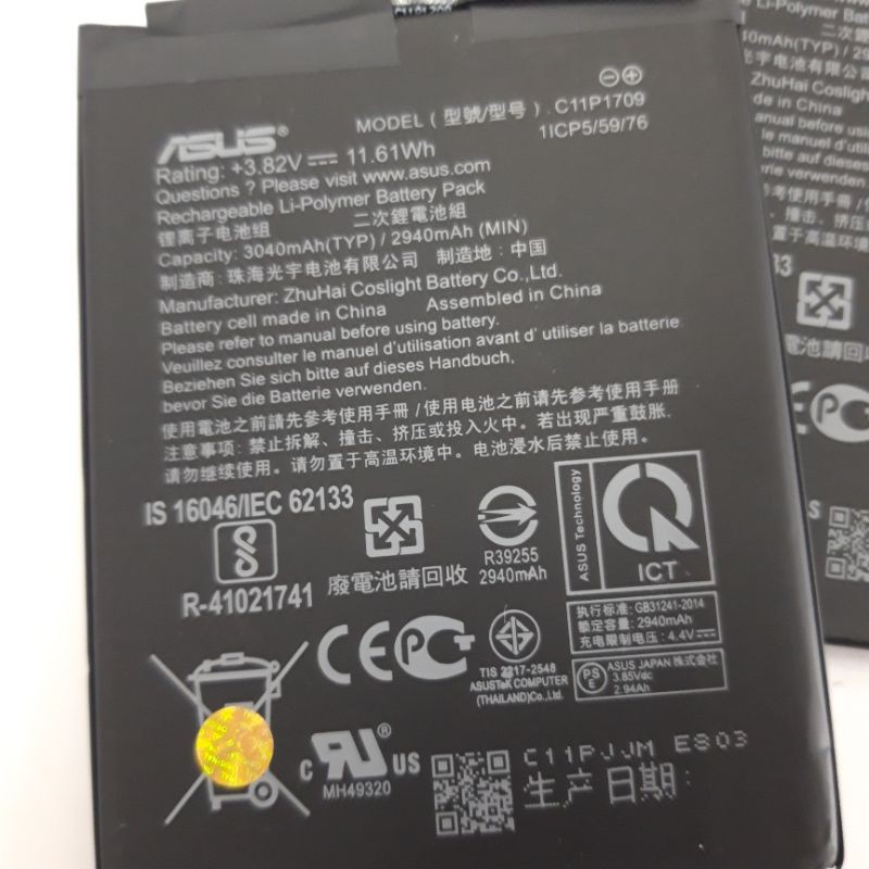 Battery Baterai Asus Zenfone Live L1 L2 C11P170 ZF 5 C11P1324 ZF 4 MAX PRO ZC554KL Kualitas Ori