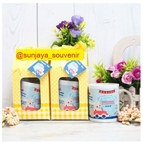 souvenir mug/baby one month/hampers/ulang tahun/tasyakuran/aqiqahan/mug/gelas