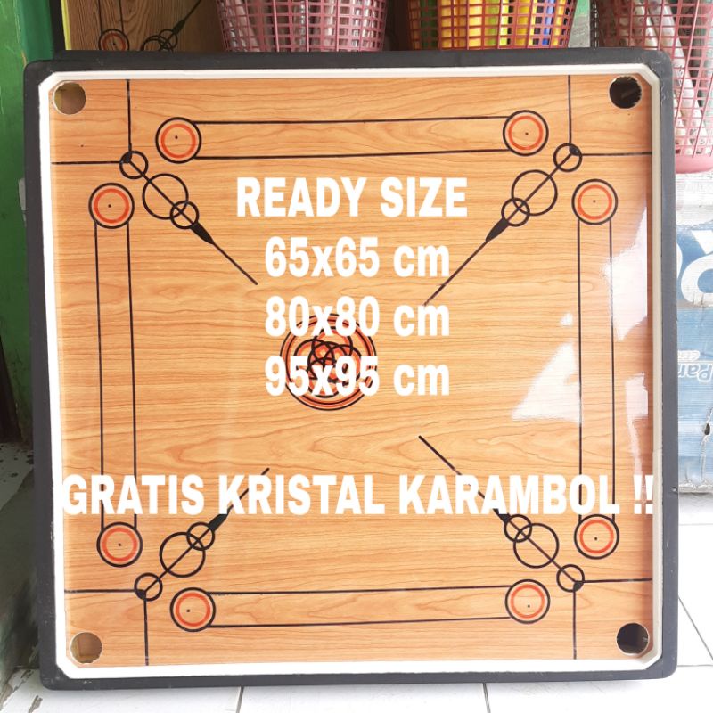 Papan Karambol ~ Meja Karambol Jumbo Size XL 95x95 cm GRATIS Biji Karambol
