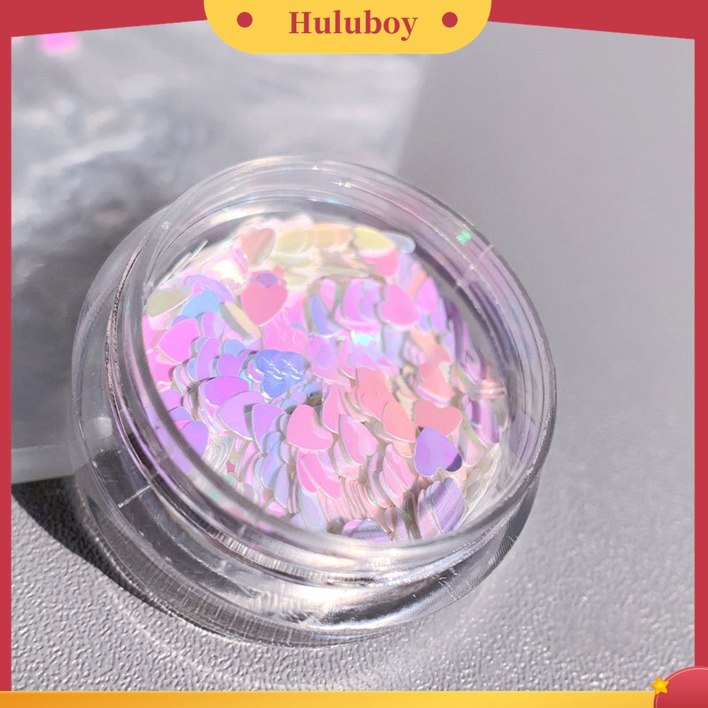 Huluboy Huluboy♡ Ornamen Payet Glitter Bentuk Bintang Hati Untuk Dekorasi Nail Art