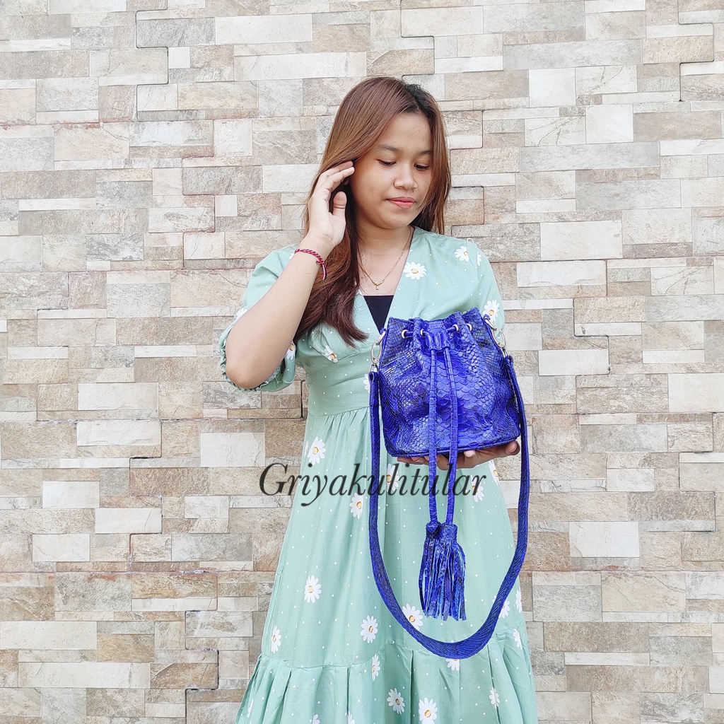 Tas Kulit Ular Serut Size 18cm