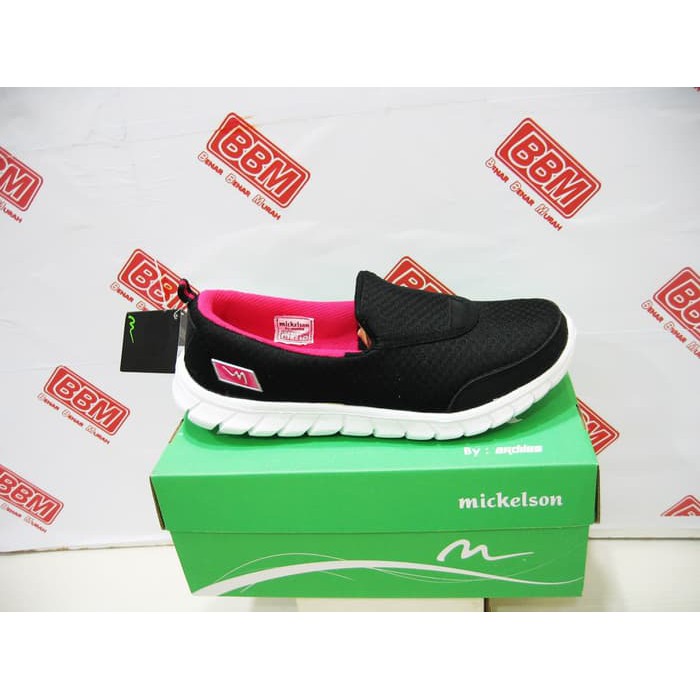 ARDILES MICKELSON LIVVI - SEPATU WANITA SANTAI KERJA - Hitam/Pink