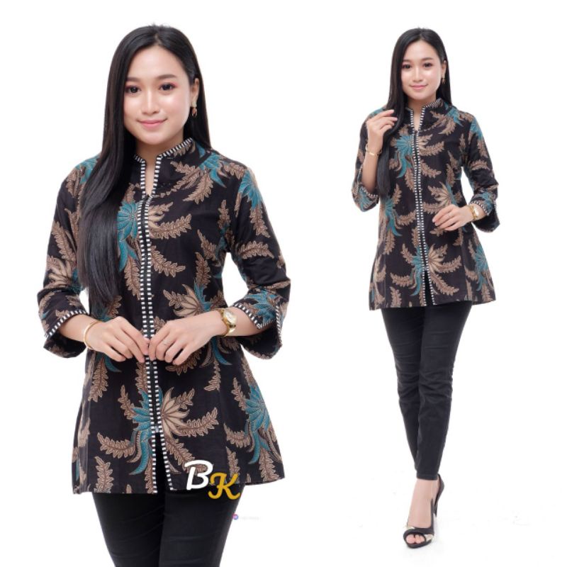 [ TERBARU ] ATASAN BATIK WANITA KERJA KANTOR ORI SHABIRAH BATIKSOLO BLOUSE BLUSEBATIK BATIKMODERN m-2