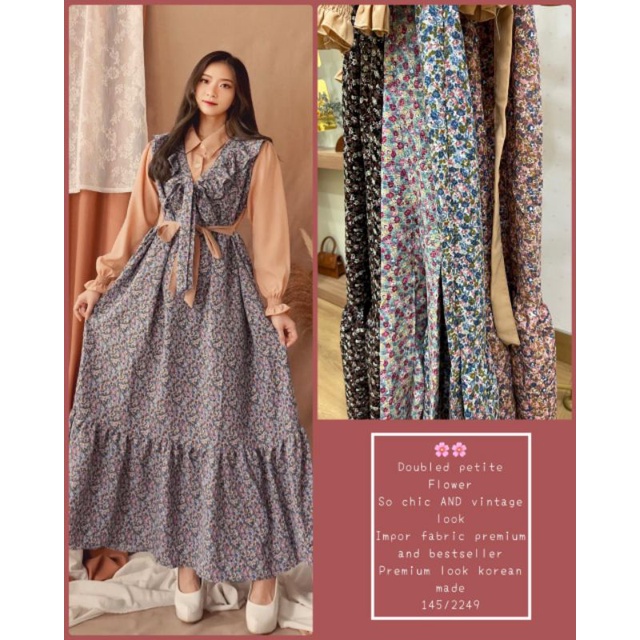 GAMIS YUNA BUNGA KECIL BAHAN CRINKLE