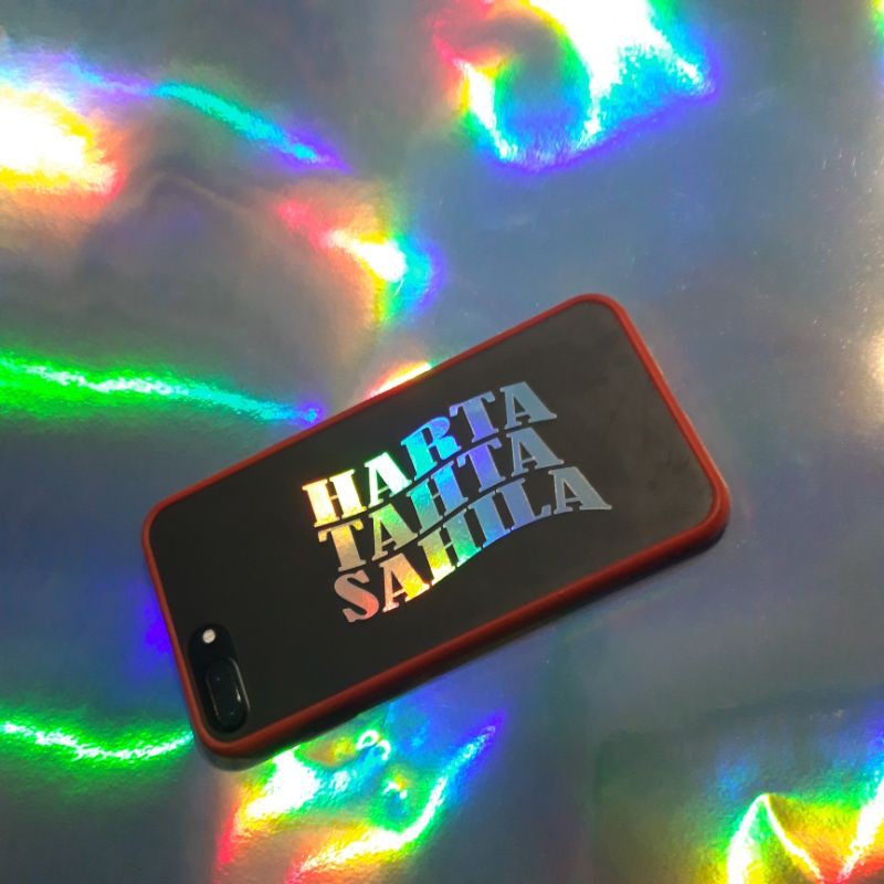 

CUSTOM NAMA HARTA TAHTA SAHILA STICKER CUTTING HOLOGRAME CROME MATE