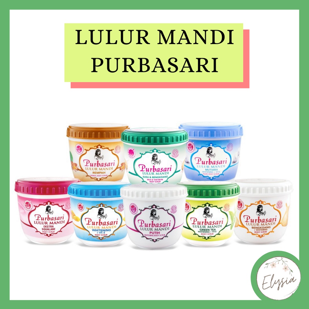 Purbasari Lulur Mandi | Body Scrub 125gr/ 235gr / 200gr | Bengkoang/ Green Tea/ Mutiara/ Susu/ Zaitun/ Aloe Vera