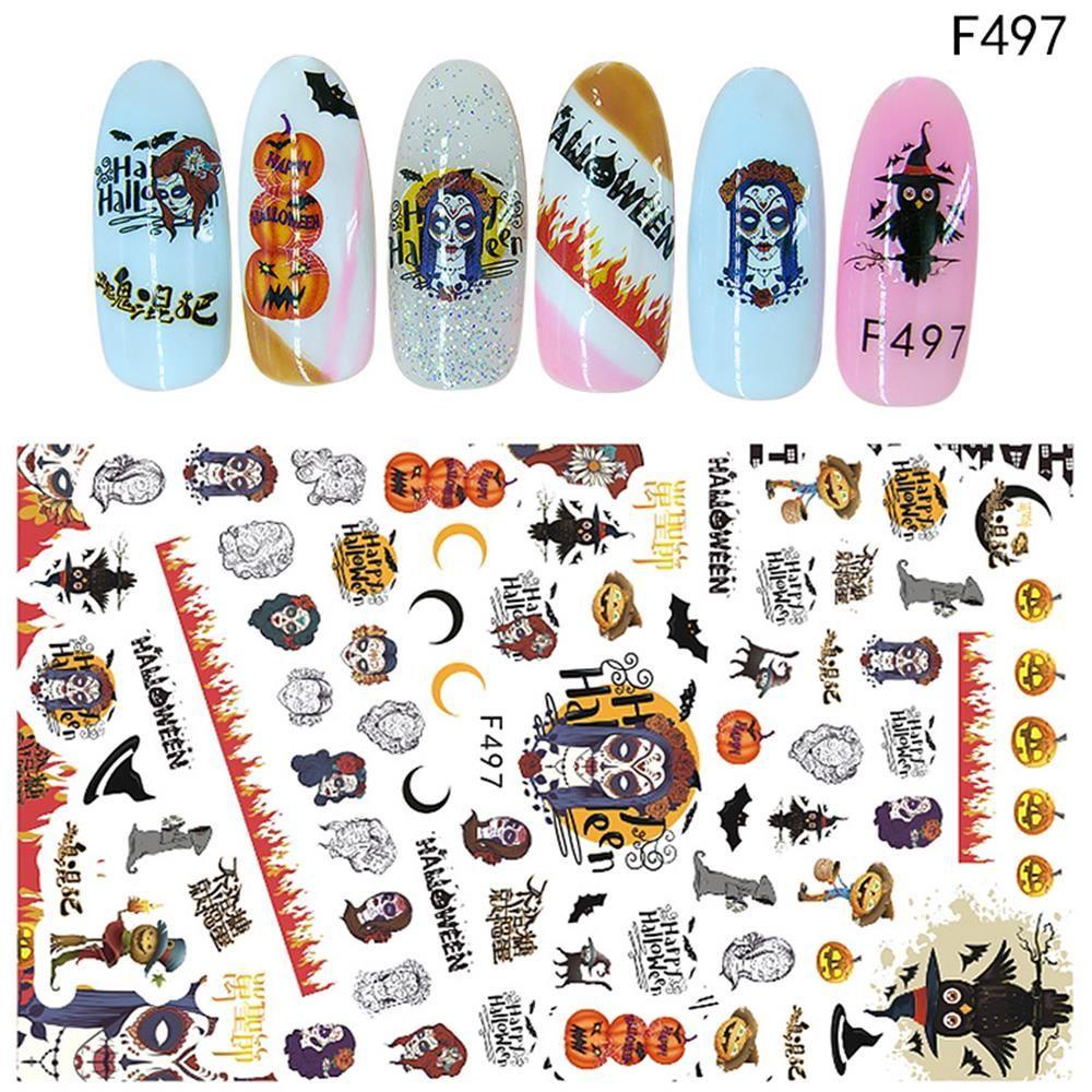 Preva Stiker Nail Art Halloween Baru Snowmen Santa Claus Snowflakes