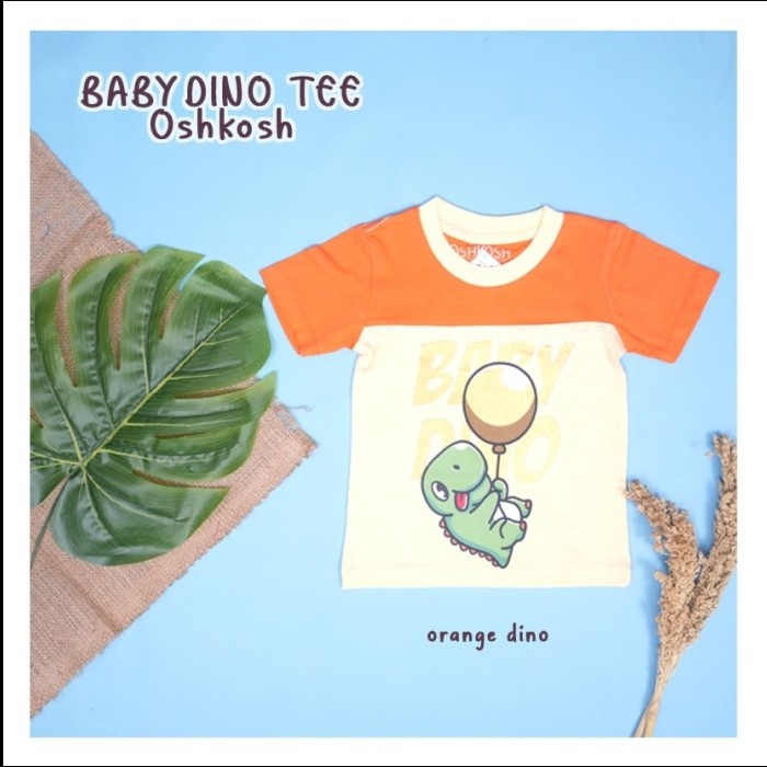 KAOS ANAK LAKI-LAKI UMUR 1-5 TAHUN BABY DINO TEE OSHKOSH ORANGE