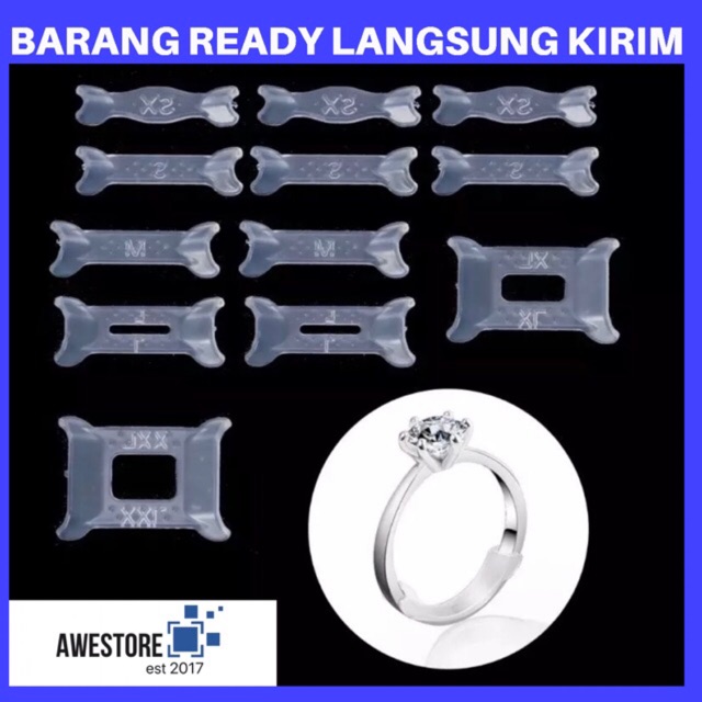 1 SET 12 PCS Pengganjal Cincin Pengecil Ukuran Spiral Ring Adjuster Resizer Bigger