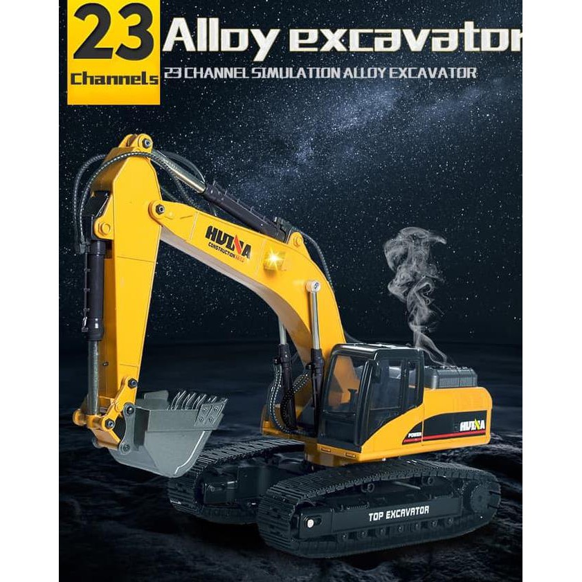 Huina1580 RC Excavator Big Full Metal Skala 1/14 23Ch CAT 580 RC Alat Berat ( 1580 )