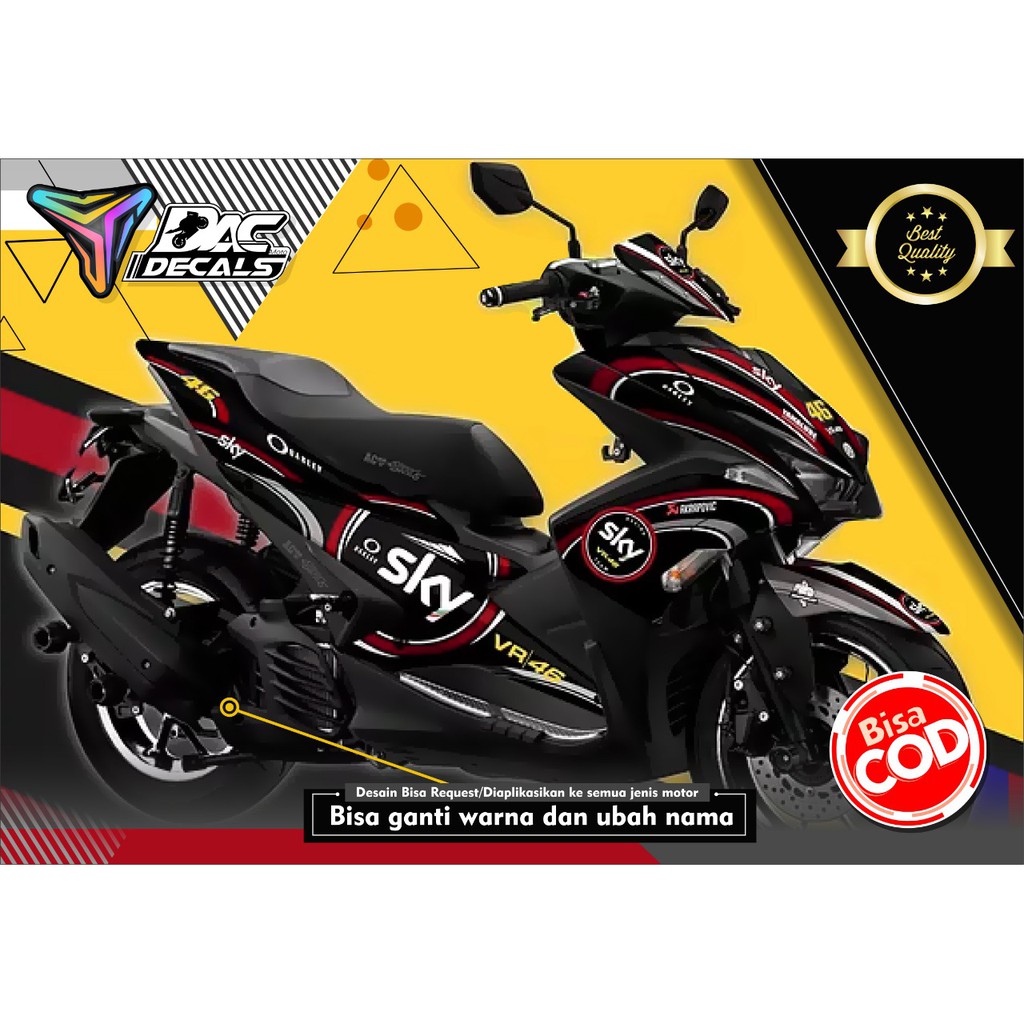 Sticker decal full body Yamaha Aerox Hitam SKY