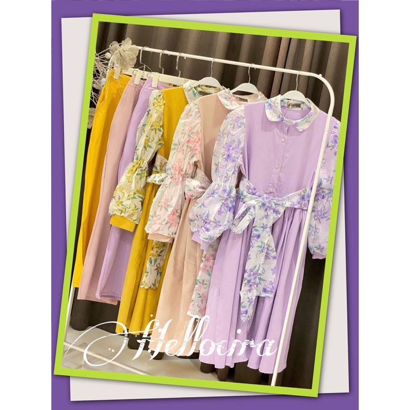 SETCEL TUNIK LESTY VIVORIE/SETCEL VIRAL SETCEL LILAC/SETCEL IMPORT/DRESS PESTA LEBARAN KONDANGAN