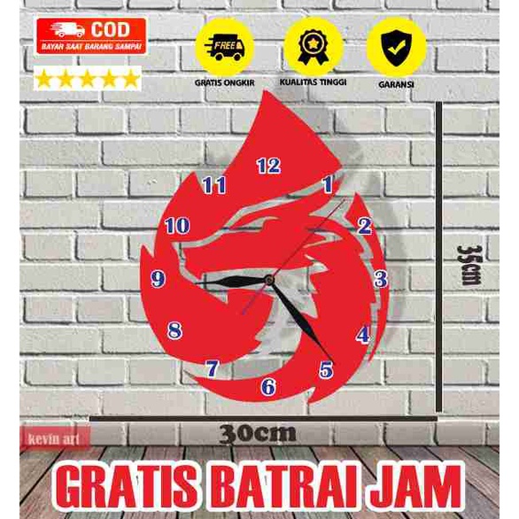 JAM DINDING UNIK KEREN KARAKTER AURA GAMING E-SPORTS BIGETRON BESAR KAYU VINTAGE SOUVENIR JAM CAFE Kevinart