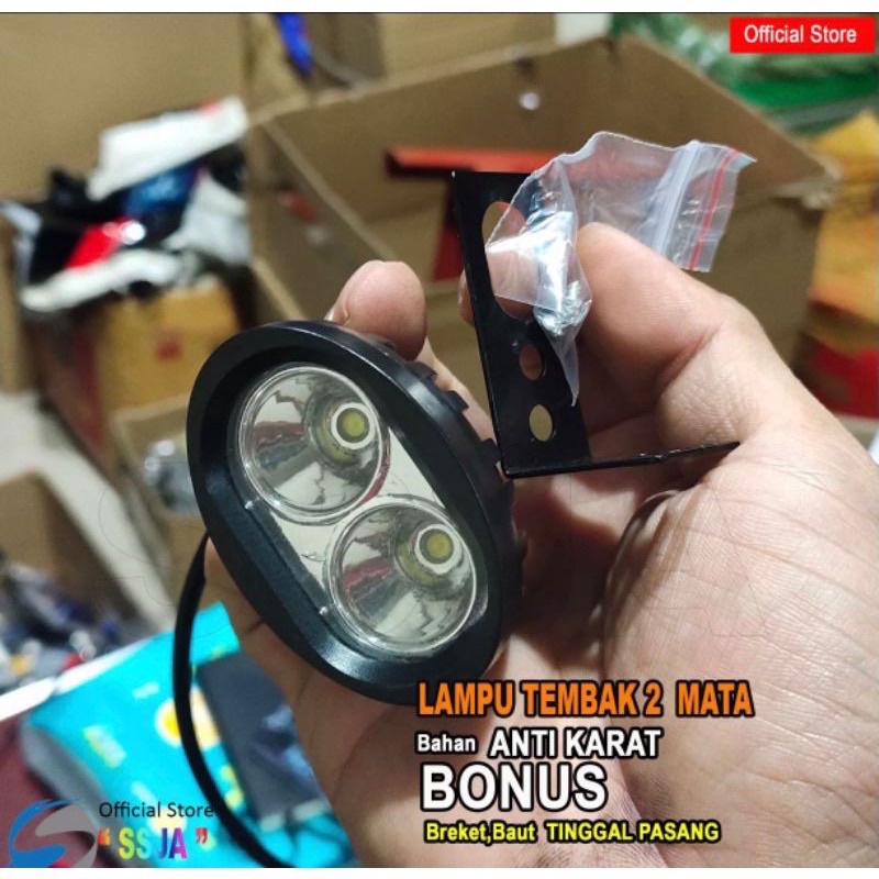 LAMPU TEMBAK SOROT PUTIH OWL MINI 2 MATA SUPER TERANG BERKUALITAS LAMPU TEMBAK KODOK rxking rxz cb tiger