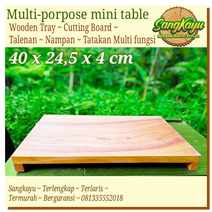 Meja mini multifungsi 40x24,5x4cm meja laptop talenan Cutting Board