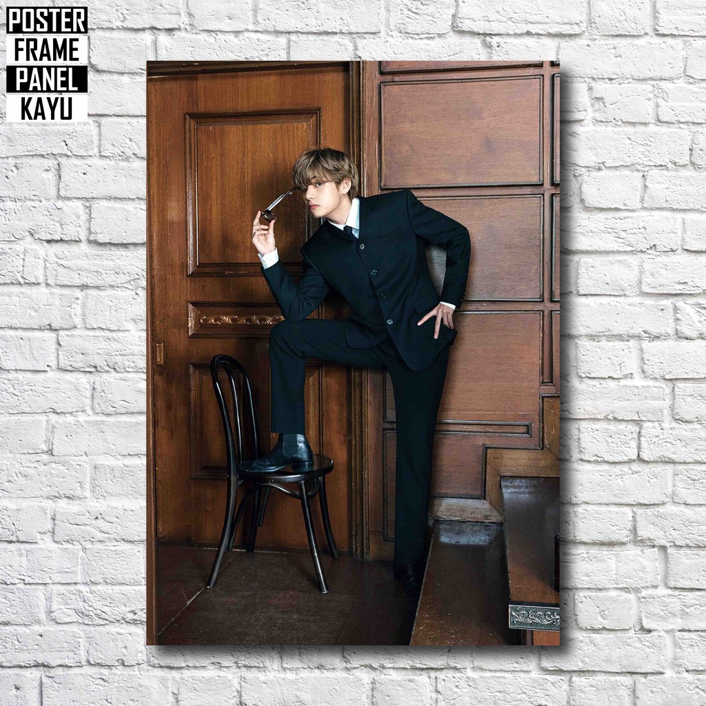 Poster BTS V WSJ Magazine Frame Kayu Solid A4 V171