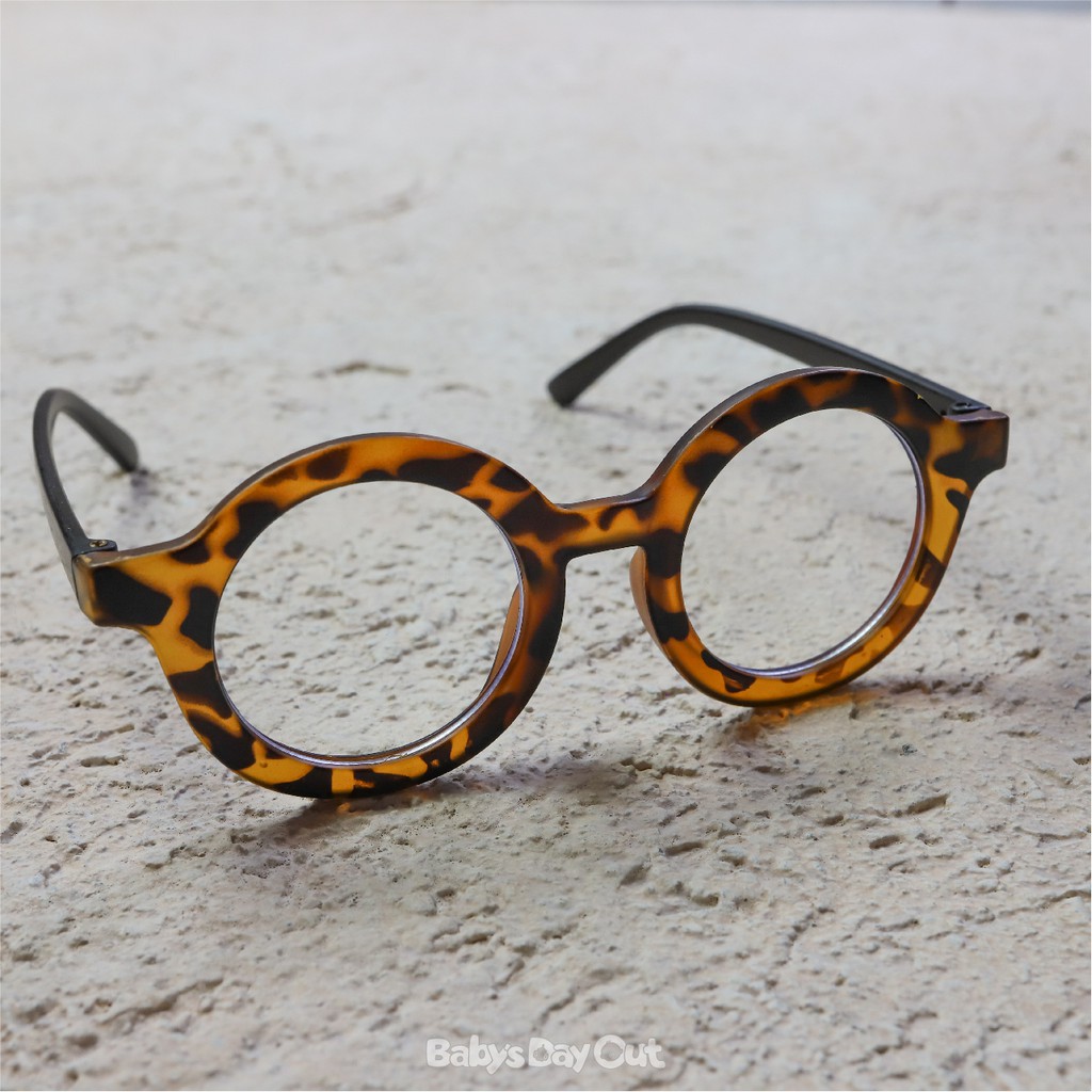 BDOSTORE | Kacamata Anak Balita O Bulat | 0 - 12 Bulan-Tortoise Bening