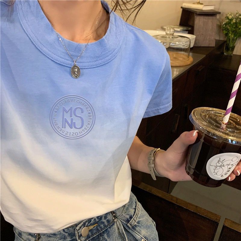 [littlecrab] Kaos Oversize Ombre NS T-shirt Two Tone 2 Warna Baju Trending Tshirt Lembut Warna Soft Berkualitas Pink Biru Putih Alexanderwang NowYork Kaos Imut Kerah Tebal Korean Style