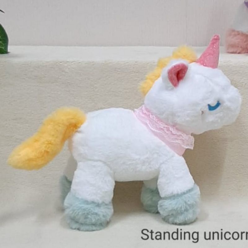 Boneka unicorn bulu renda kuda pony animal karakter bahan lembut