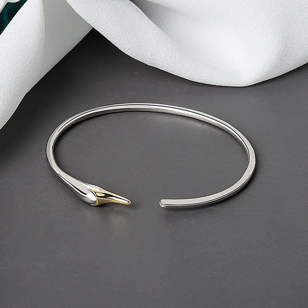 Needway Swan Gelang Unisex Hadiah Untuk Wanita Open Cuff Bangle