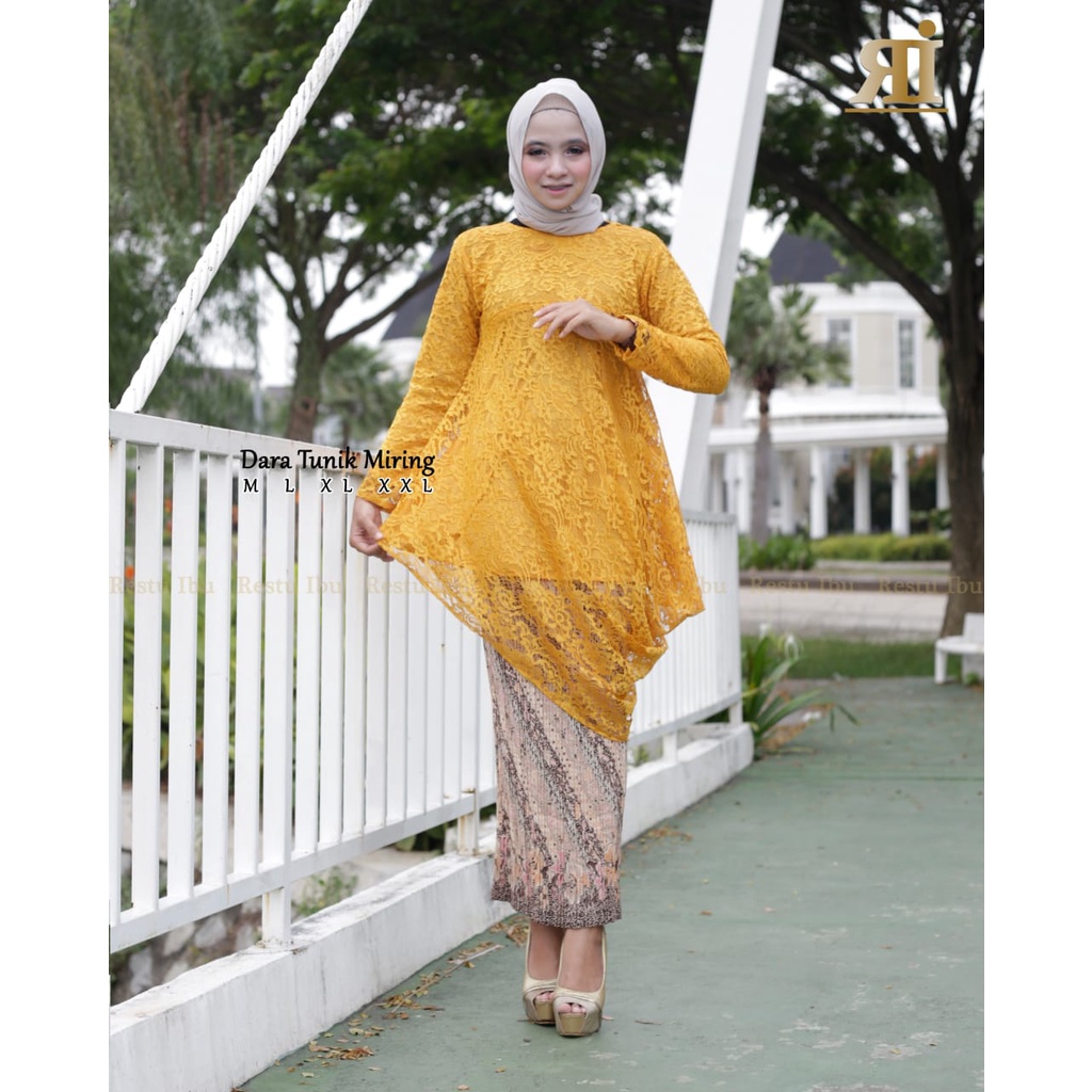 SET KEBAYA BROKAT TUNIK MIRING / TUNIK BRUKAT / BAJU KEBAYA BRUKAT / KEBAYA TUNIK/kebaya termurah/kebaya terbaru/kebaya wisuda/kebaya kondangan/kebaya pesta