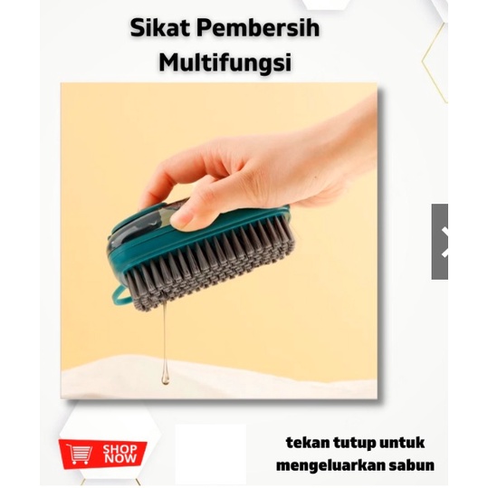 Sikat Baju Pembersih Multifungsi 3in1  / Multifunction Cleaning Brush Dispenser Tempat Sabun  3in1 bisa ganti kepala sikat sesuai keperluan/ sikat sponge nilon serbaguna / sikat hidrolik lantai kuali sepatu wastafel