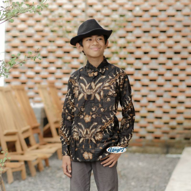 Kemeja Batik Anak Laki Laki M L XL XXL Baju Batik Anak Lengan Panjang Seragam Batik