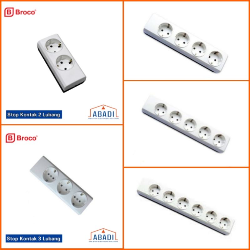 Broco Stop Kontak OB | Stop Kontak 3 Lubang Broco | Colokan Luar Tembok 4 LB | Stop Kontak Outbow
