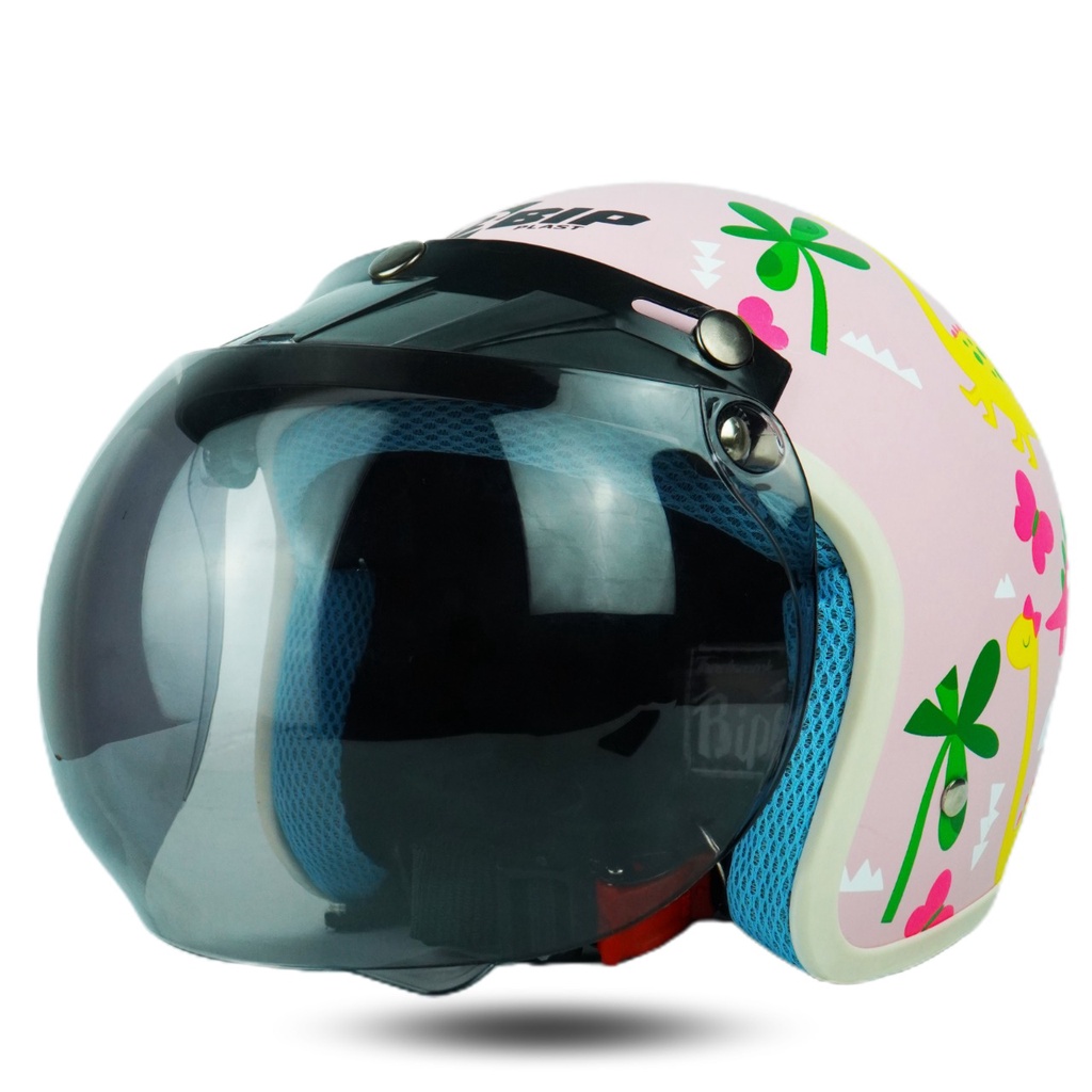 Helm Bogo Retro Anak  Motif  kartun Dino SNI