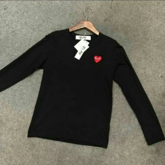 Kaos lengan panjang PLAY CDG Logo bordir