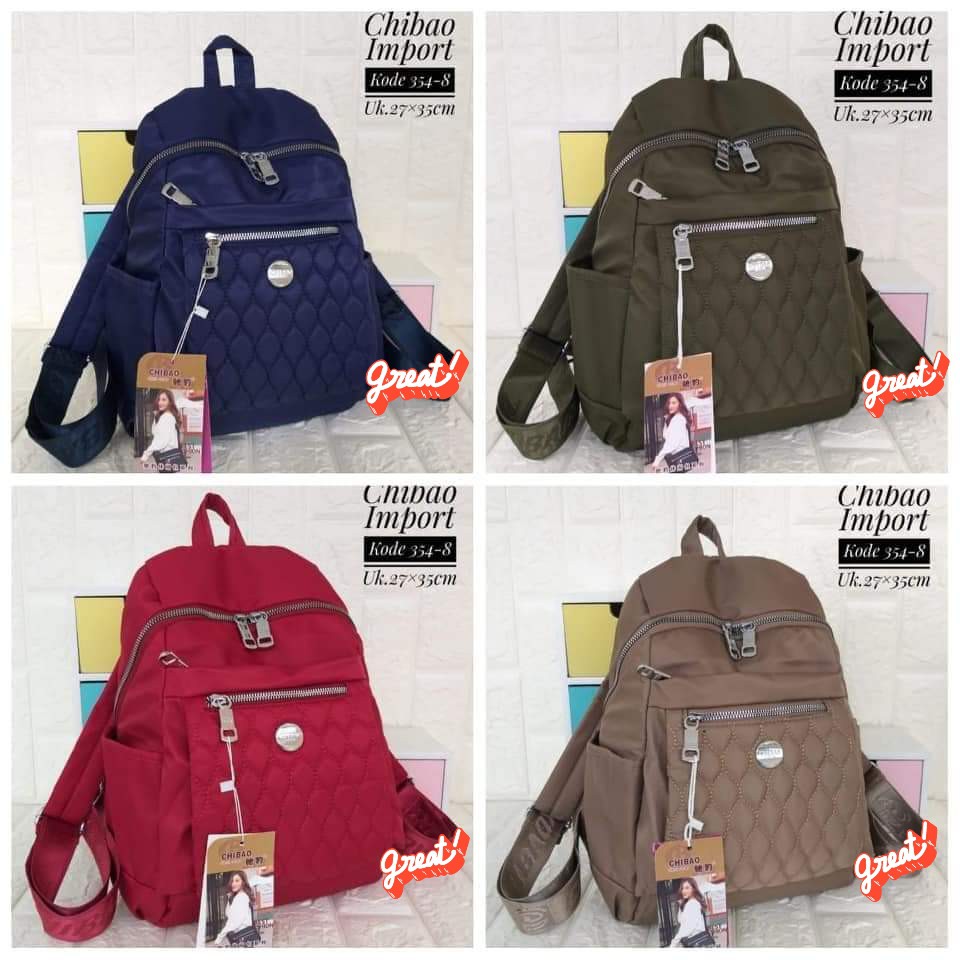 Tas Ransel Wanita Tas Ransel Chibao kode 354-8 size 34x26x16 cm MODEL RANSEL CHIBAO SPECIAL PRICE !!