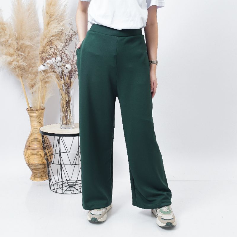 Celana Kulot Scuba Warna Hijau