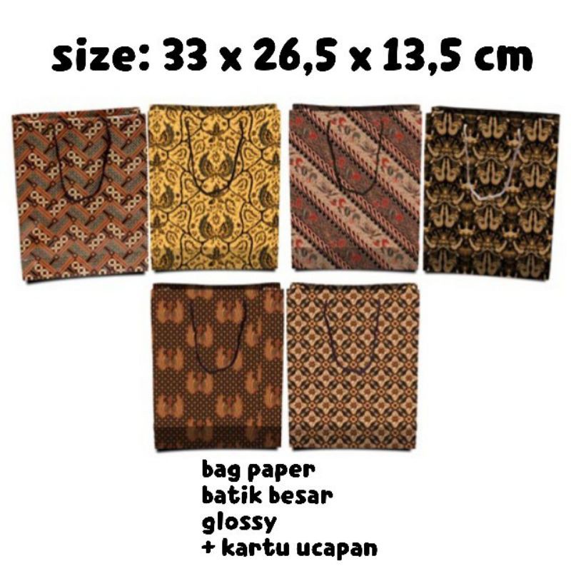 bag paper tas kertas goodie bag tas kado glossy / doff kiky besar batik C high quality paper bag batik