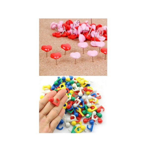 

Push Pin Paku Tekan Set (10pcs) Bentuk Lucu Unik Simple Praktis Decor Stationery Serbaguna Multifungsi