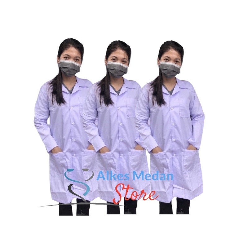 BAJU LABORATORIUM LENGAN PENDEK JAS LABORATORIUM LENGAN PANJANG BAJU PRATIKUM SAMLAB ALKES