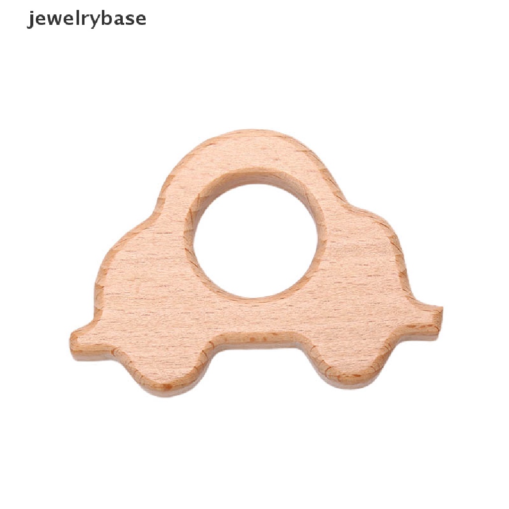 Jewelrybase Mainan Teether Bayi DIY Bentuk Kartun Hewan Bahan Kayu