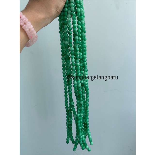 bahan batu giok taiwan 8mm renceng kalung gelang akik imperial hijau bahan kalung gelang anting strap mask kerajinan tangan craft citayam fashion week etink vintage elegan bali manik crystal