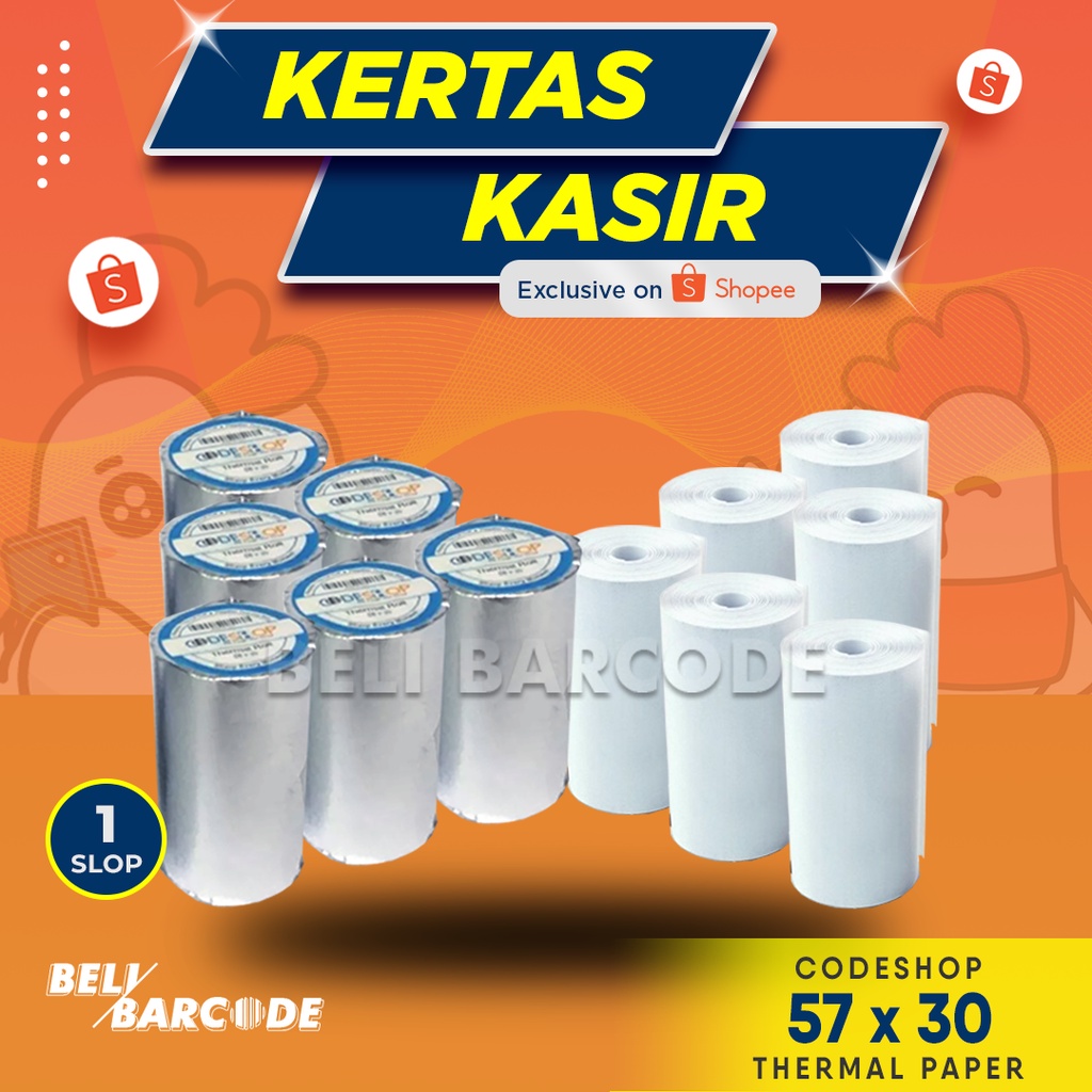 1 Slop Kertas Kasir Codeshop 57 x 30 mm