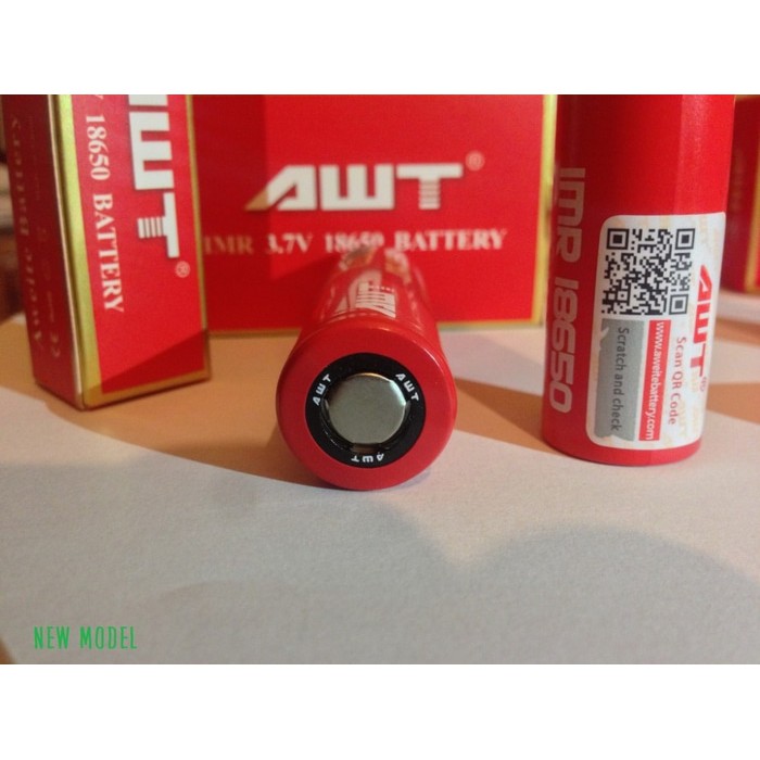 Elektronik kecil lainnya CUCI GUDANG BATRE AWT 3.000 mAh BATRE 18650 BATERAI AWT MERAH