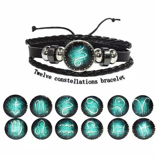 1Pc Gelang Multi Layer Strap Kepang Desain 12 Zodiak Gaya 1Pc Gelang Multi Layer Strap Kepang Desain 12 Zodiak Gaya
