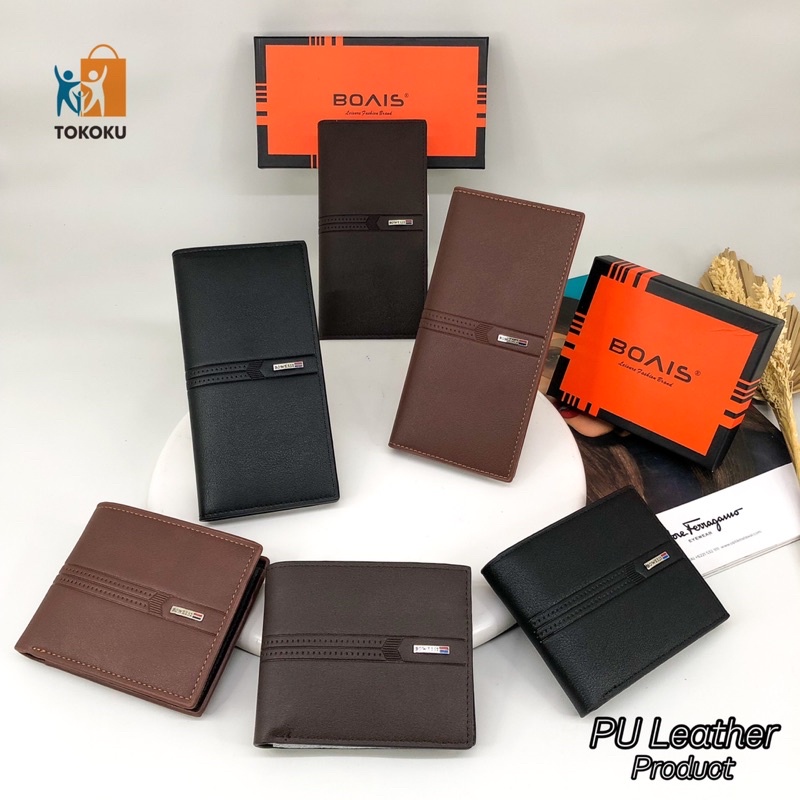 Dompet Lipat Kulit PU Premium Quality Dompet Laki-Laki Import Dompet Bovis Pria 07