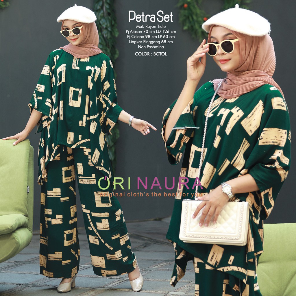 Petra Set Jumbo - One Set Jumbo Waka Waka  Setelan Wanita Rayon Premium Set Celana Panjang Tie Dye Kekinian LD 130 cm