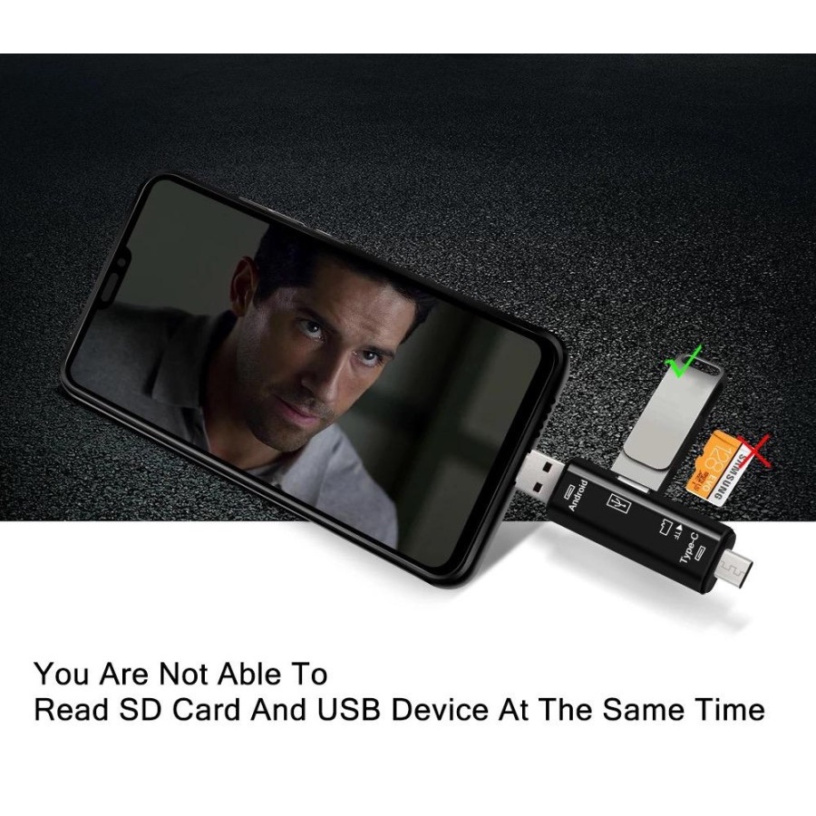 OTG USB 2IN1 MICRO USB / TYPE C CARD READER FUNCTION