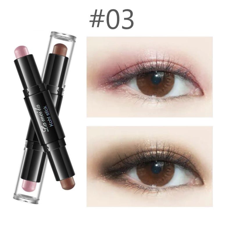 Lameila 3045 eyeshadow Pencil Stick  2in1 Eyeshadow Duo Stick Shimmer stik pensil eyeshadow