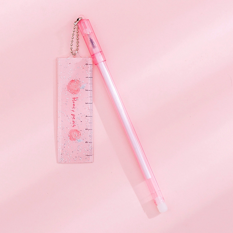 Stationery Pulpen Gel Warna Pink / Hitam untuk Sekolah / Kantor