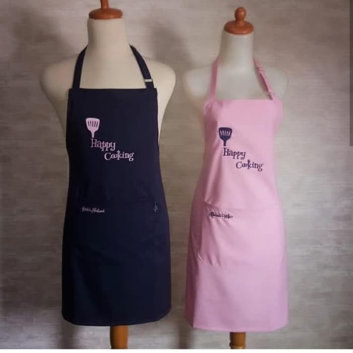 Celemek Apron Masak Couple Celemek Dapur Suami Istri Polos - drill premium